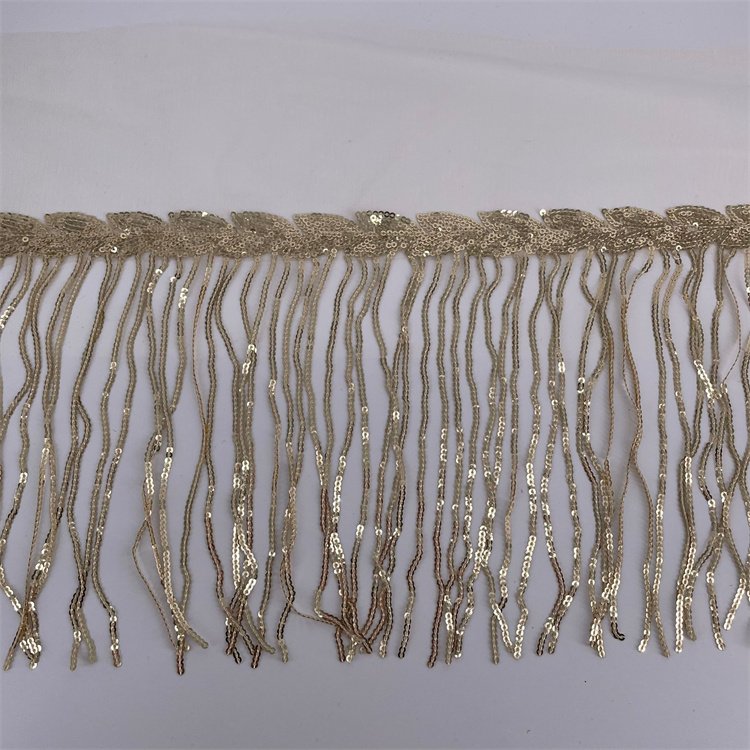 Hot Selling Fashion 20cm width Sequin 2024 Tassel Trimming For Dress