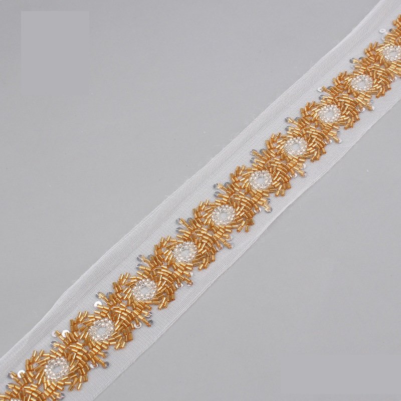 2023 New Embroidered Edge Embroidery Lace Lace Wedding Headpiece Sequin Embroidered Edge Lace Trim