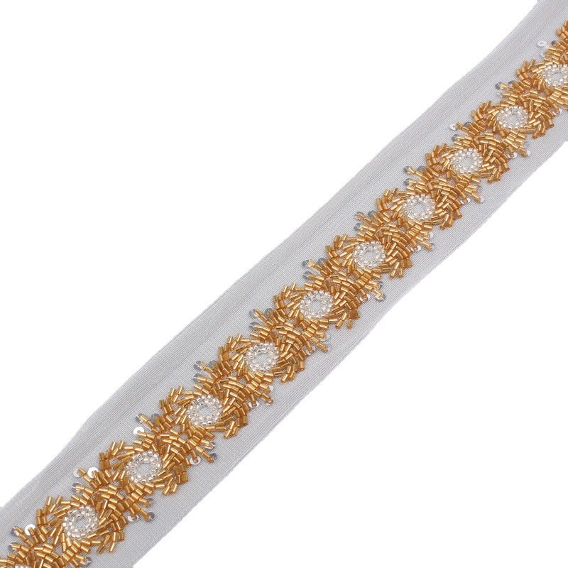 2023 New Embroidered Edge Embroidery Lace Lace Wedding Headpiece Sequin Embroidered Edge Lace Trim