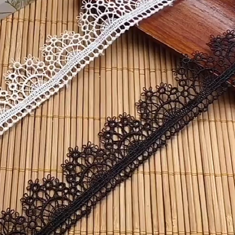 high-quality 3cm polyester guipure embroidery decoration lace trimmed fabric for garments dress LWS20