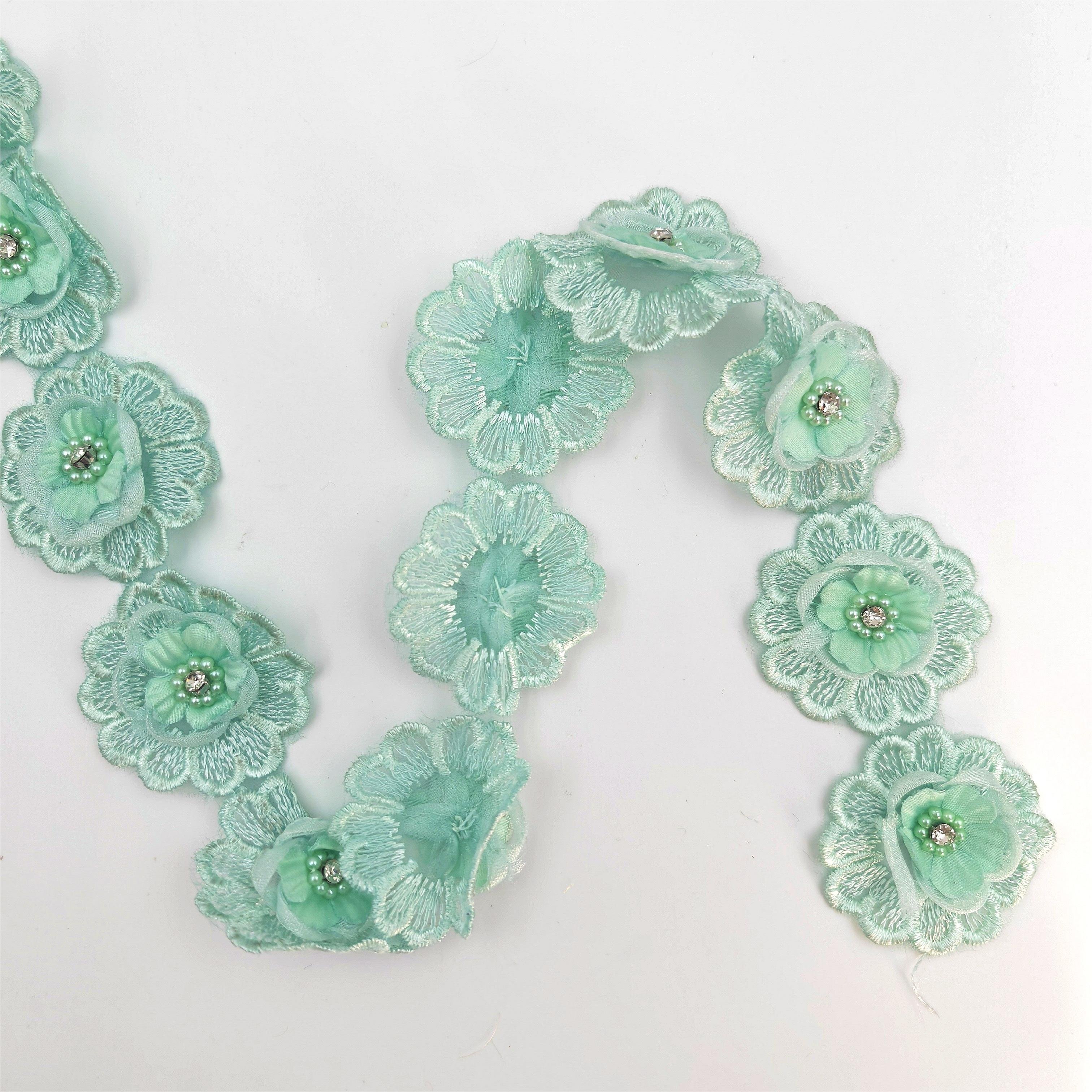 embroidered fabric for ladies african lace fabric chemical lace trim 3D lace bead fashion for bags and socks