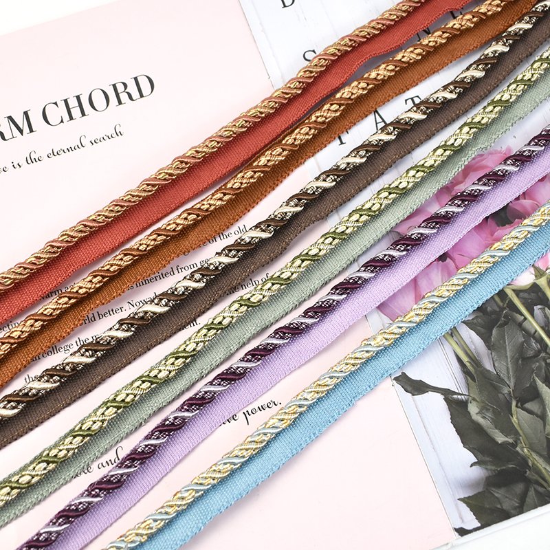 Meetee CD002 7mm Colorful Hometextile Pillow Trim DIY Sewing Sofa Cushion Decoration Thread Material Braided Strap Lace Ribbon