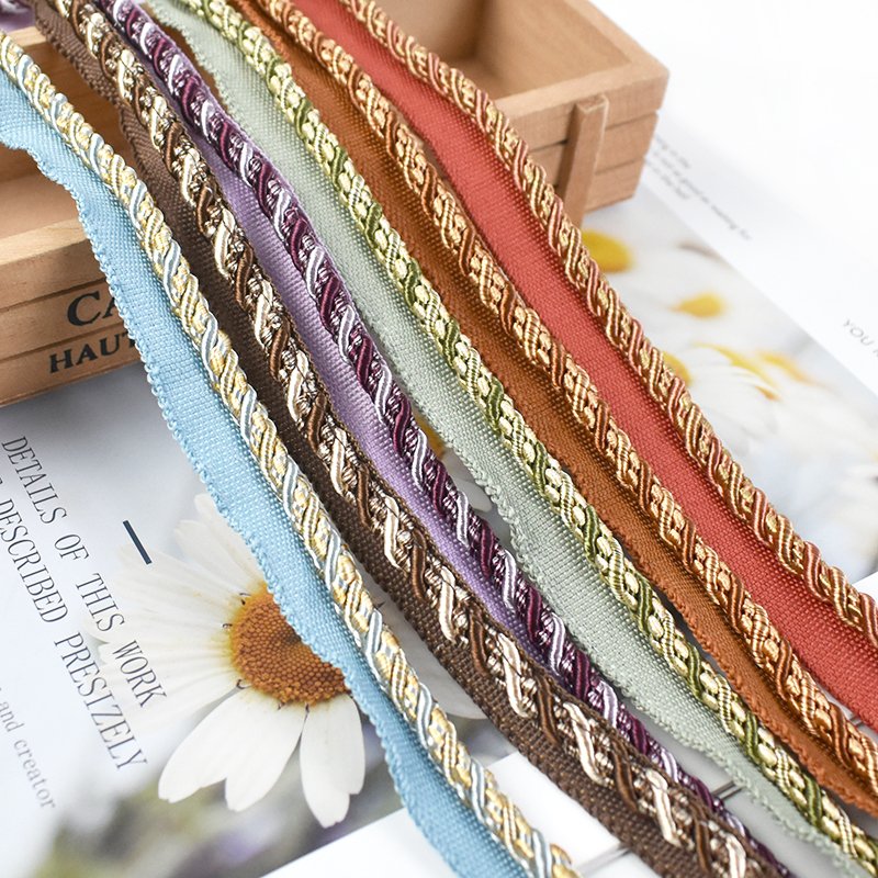 Meetee CD002 7mm Colorful Hometextile Pillow Trim DIY Sewing Sofa Cushion Decoration Thread Material Braided Strap Lace Ribbon
