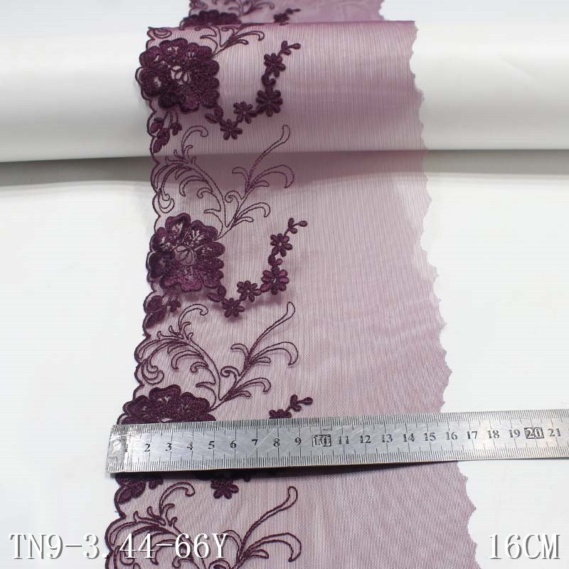 Women Lingerie Underwear Lace Fabric 16cm Stretch Mesh Flower Embroidered Lace Trim