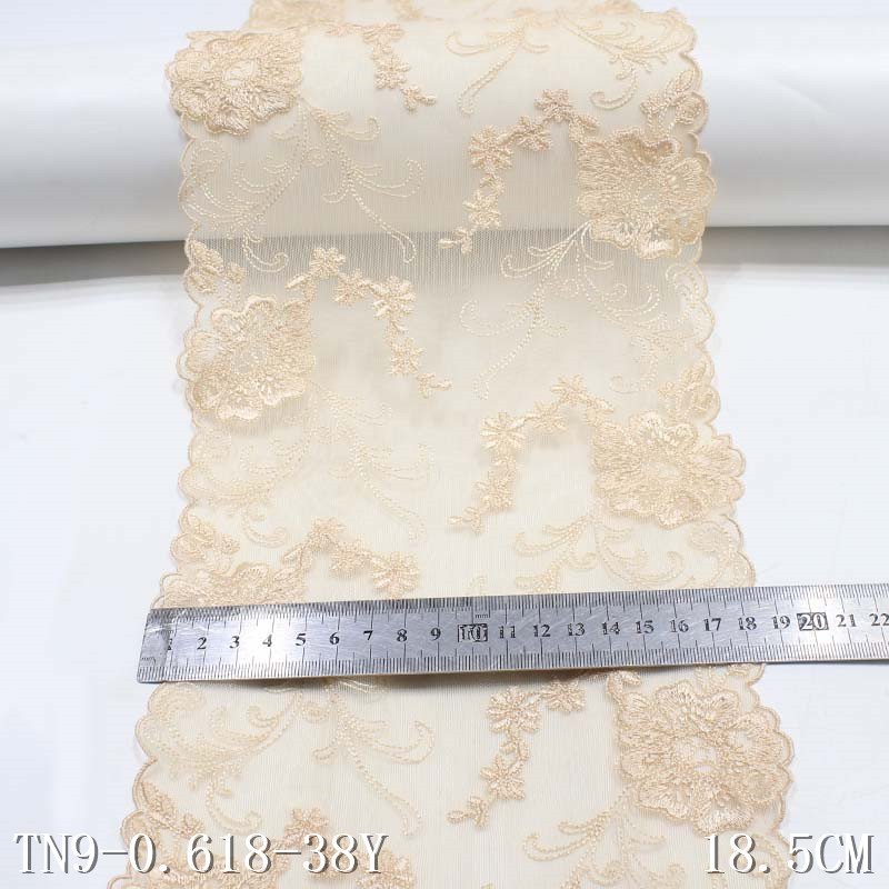 Women Lingerie Underwear Lace Fabric 16cm Stretch Mesh Flower Embroidered Lace Trim