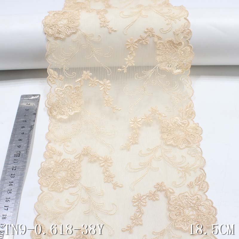 Women Lingerie Underwear Lace Fabric 16cm Stretch Mesh Flower Embroidered Lace Trim