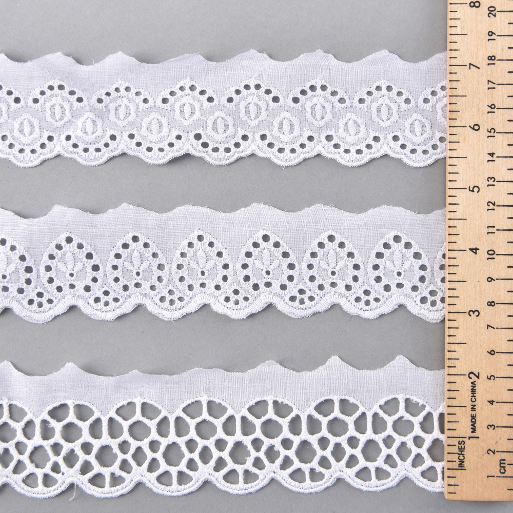 Embroidered Cotton Lace Trim Lace Ribbon Assorted Patterns Lace Trim for Decorations and DIY