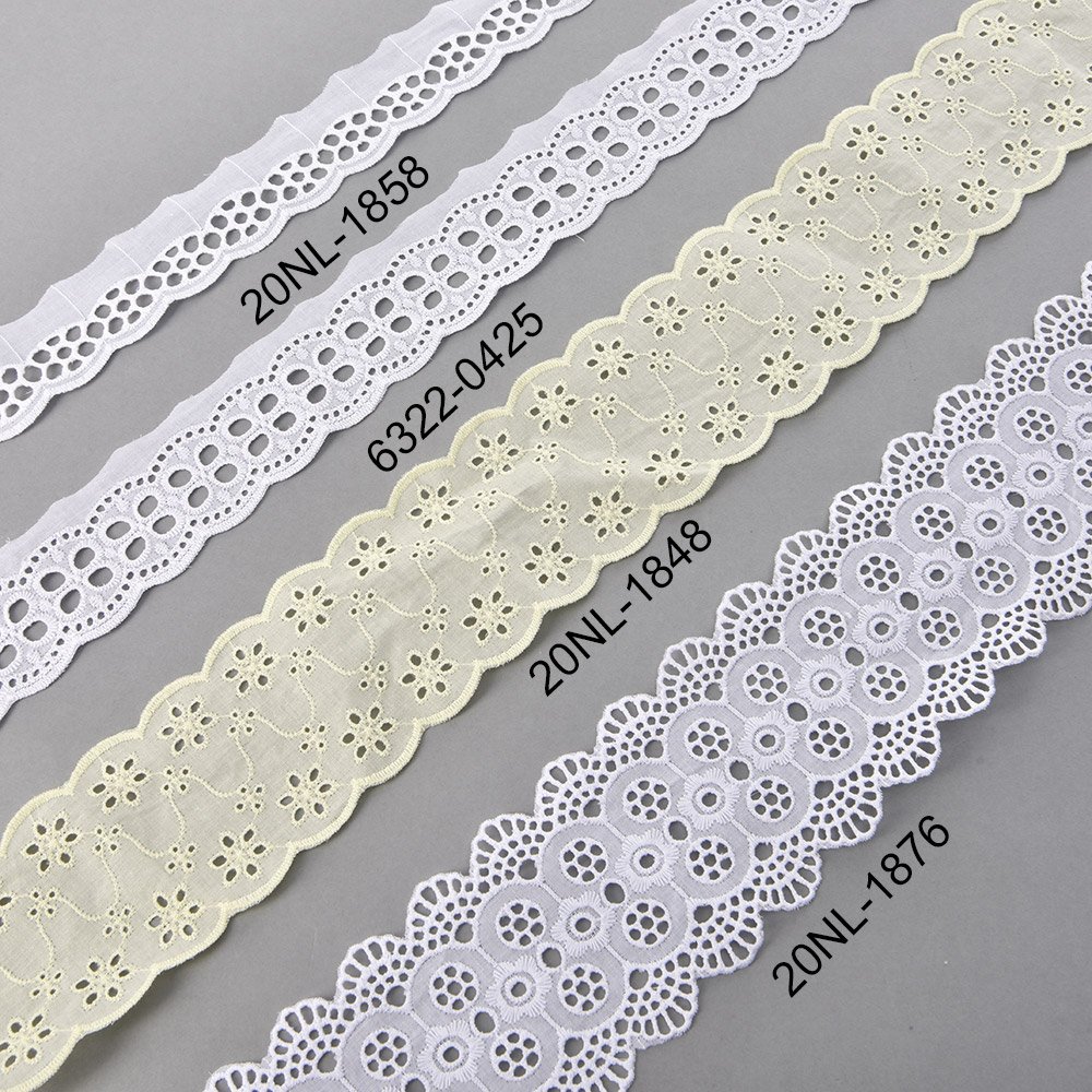 Embroidered Cotton Lace Trim Lace Ribbon Assorted Patterns Lace Trim for Decorations and DIY