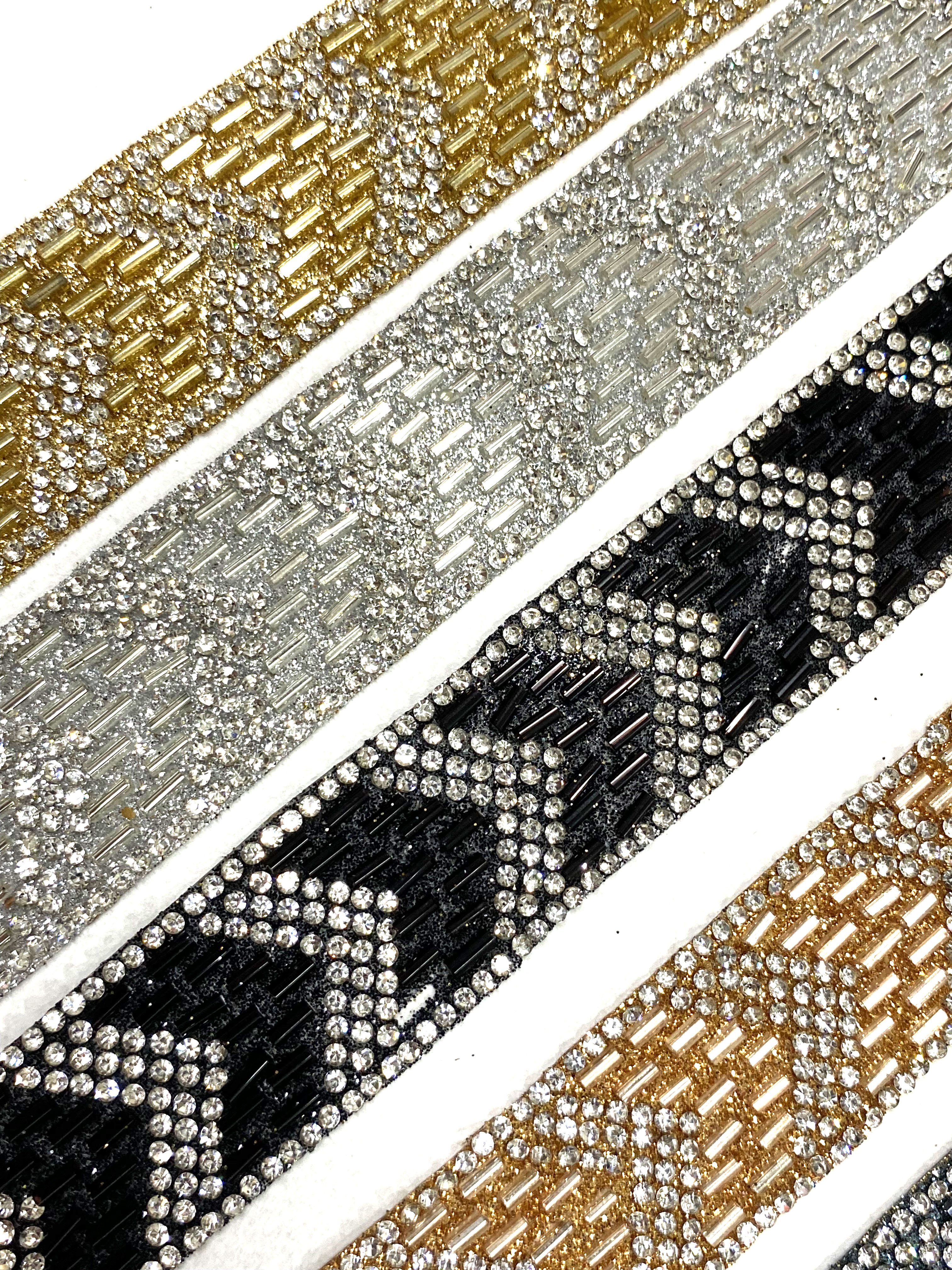 African Hot Fix Beads Mirror Embroidery Golden Lace Trim For Garments Deals In Wholesale