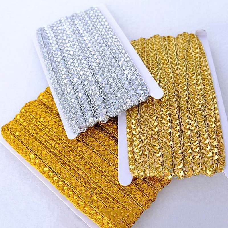 12mm diy clothes accessories sewing lace polyester hat Centipede edge sequined lace ribbon twist strips decorative braided trim