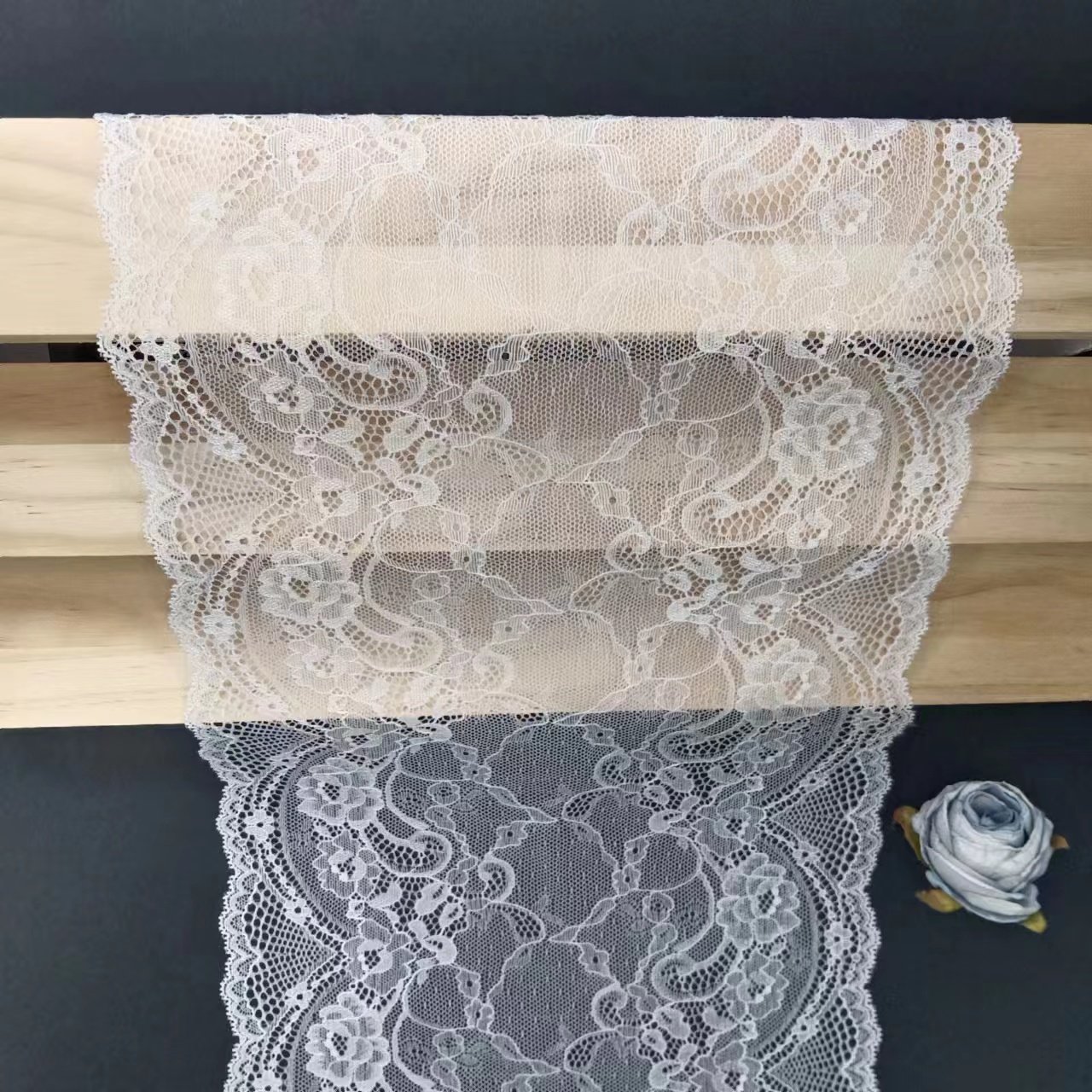 Floral Lingerie Lace Trim White Voile Nylon Spandex Lace Fabrics for Sexy Women's Underwear