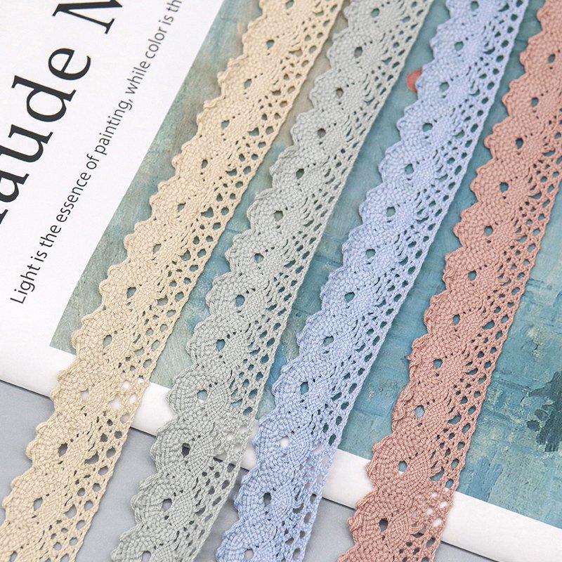 Hot selling eco-friendly sewing custom lace trim colorful crochet lace trim for dress