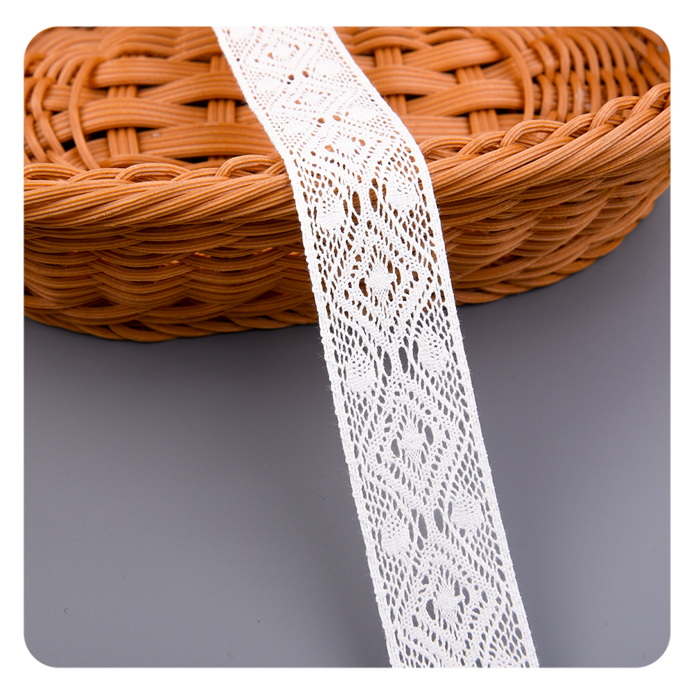 wholesale white 100% cotton lace skin-friendly border crochet lace trim for women dress