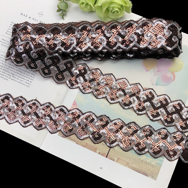ZSY 5mm Colorful Sequin Embroidery African Laces Trim for Clothing Accessories Top Quality Colorful Rhombus Tulle Mesh Fabric