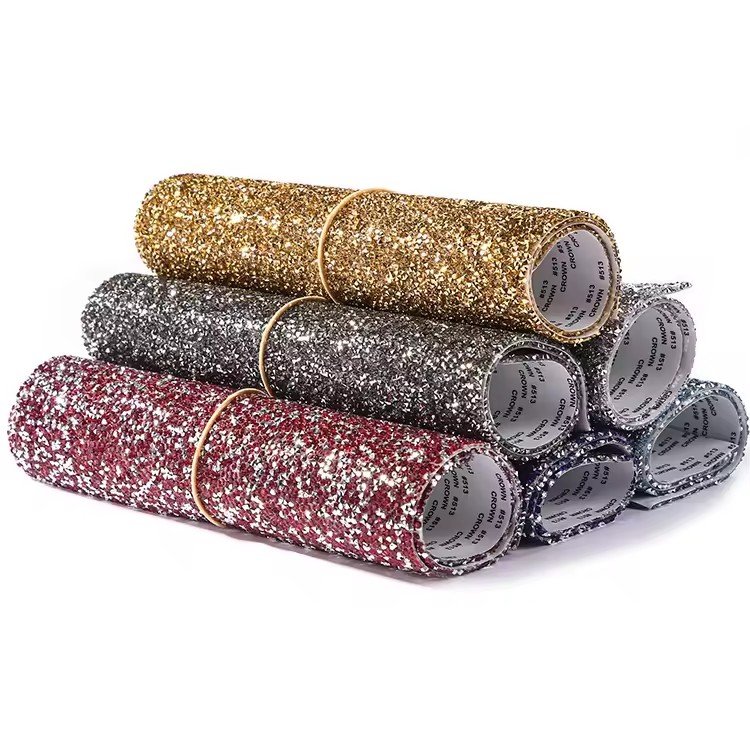 Custom stock Free sample hotfix rhinestone sticker transfer trimming sheets Mesh Resin