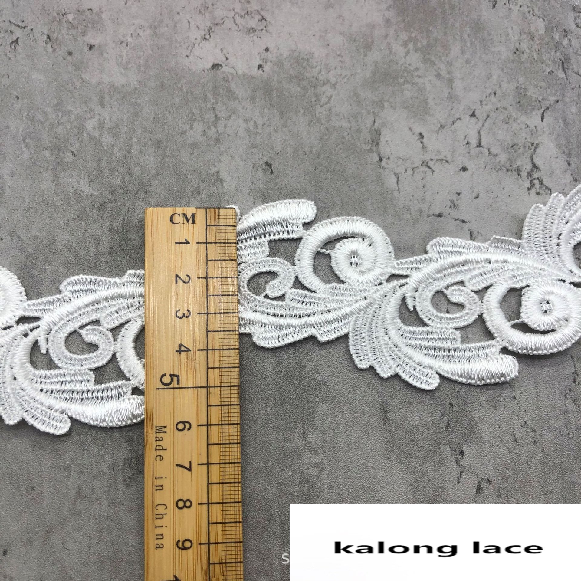 width 4 cm Polyester Embroidery Non-stretch Water Soluble Guipure Lace Trim for wedding dress