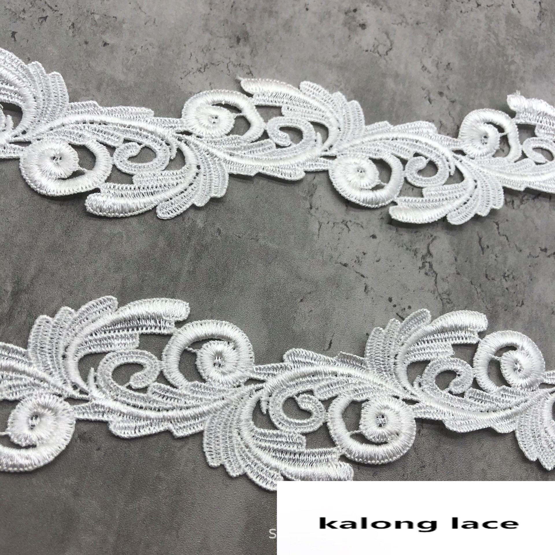 width 4 cm Polyester Embroidery Non-stretch Water Soluble Guipure Lace Trim for wedding dress