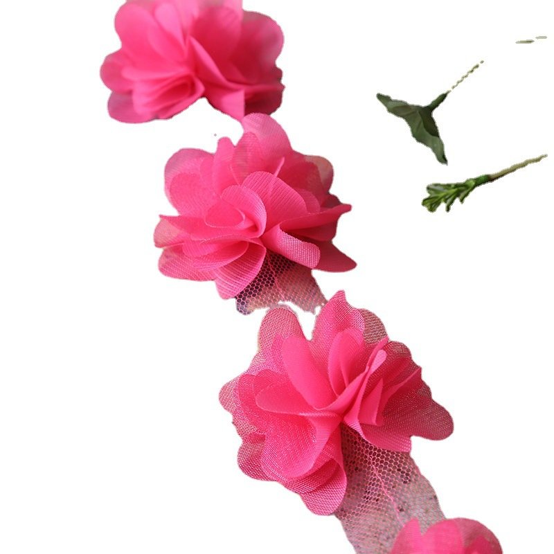 Embroidered chiffon handmade lace clothing accessories shoes flower clothing decorative 3D lace trim