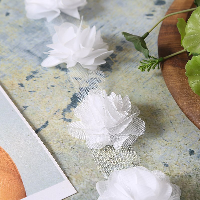 Embroidered chiffon handmade lace clothing accessories shoes flower clothing decorative 3D lace trim