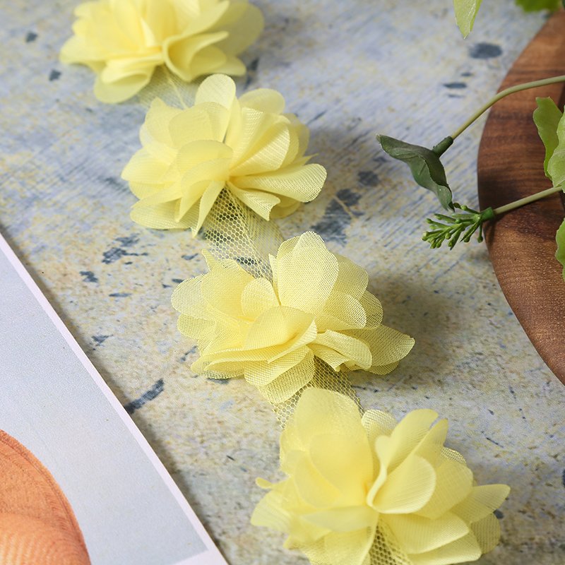 Embroidered chiffon handmade lace clothing accessories shoes flower clothing decorative 3D lace trim