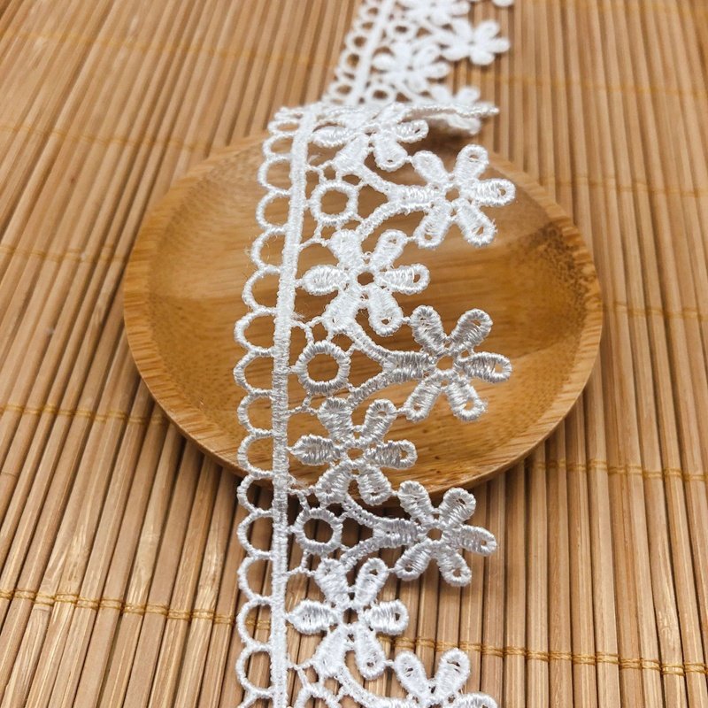 Jacquard ribbon embroidered trim white lace ribbon lace