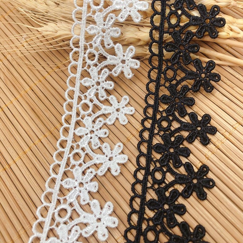 Jacquard ribbon embroidered trim white lace ribbon lace