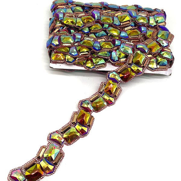 New Arrival Support Carnival DIY Completed Costumes Matching Fabric Flexible Rhinestone Trims