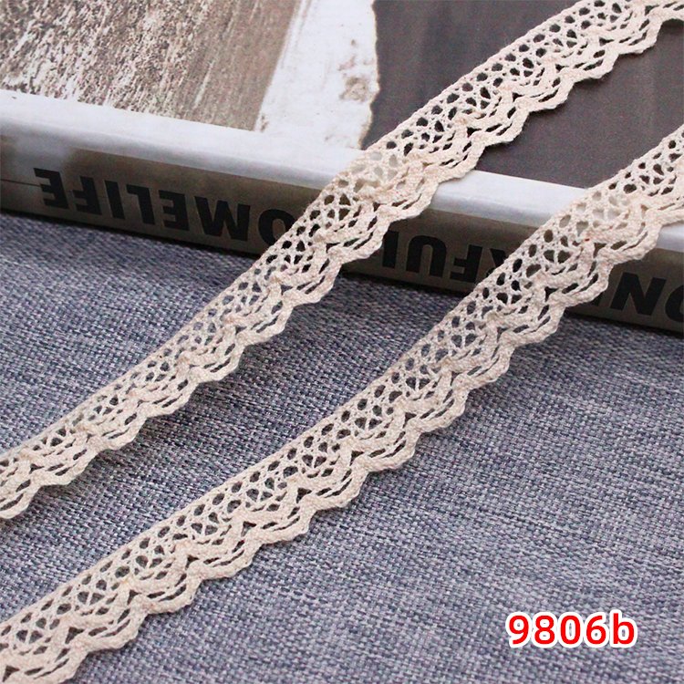 High Quality 100% White Cotton Lace Trims Eco-Friendly Crocheted Sustainable Trim 2cm Width