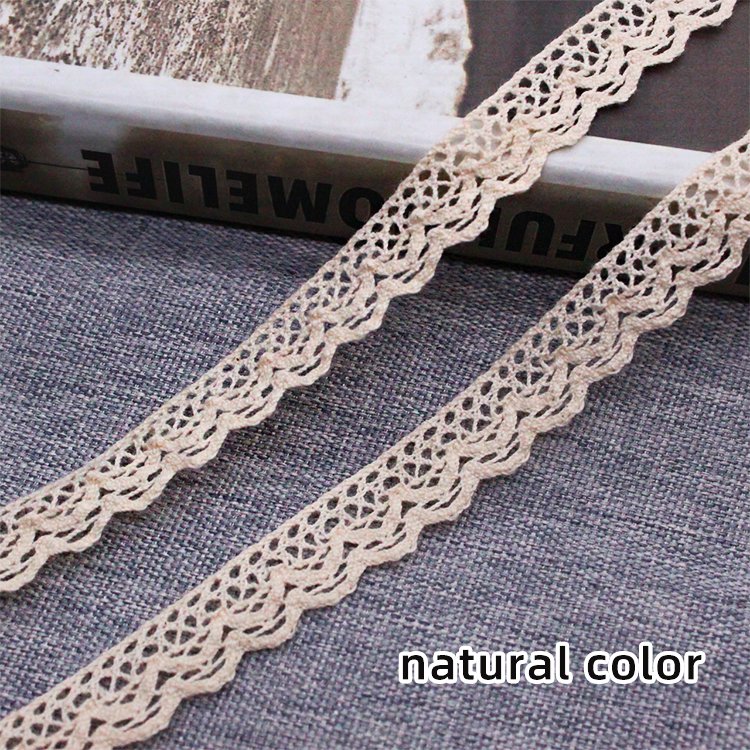 High Quality 100% White Cotton Lace Trims Eco-Friendly Crocheted Sustainable Trim 2cm Width