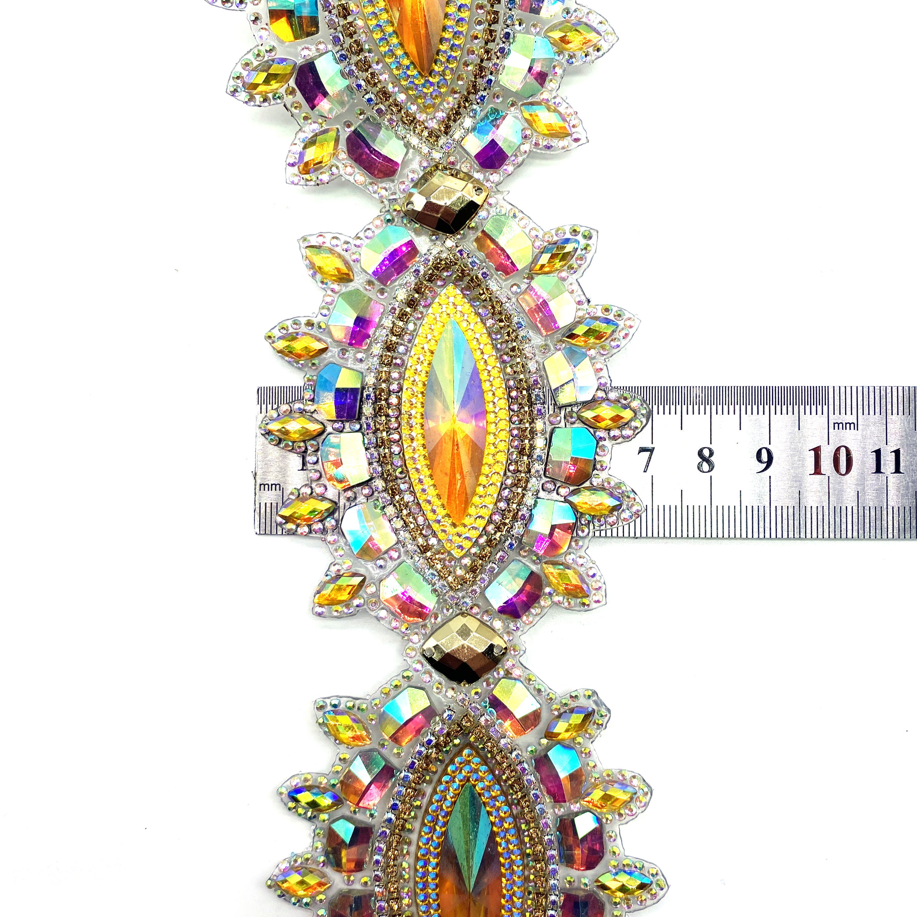 2024 Hotfix Resin Rhinestone Diamond Trims Gem Patch Resin Applique for Shoes Garments Bags Caribbean Style Carnival Decorations