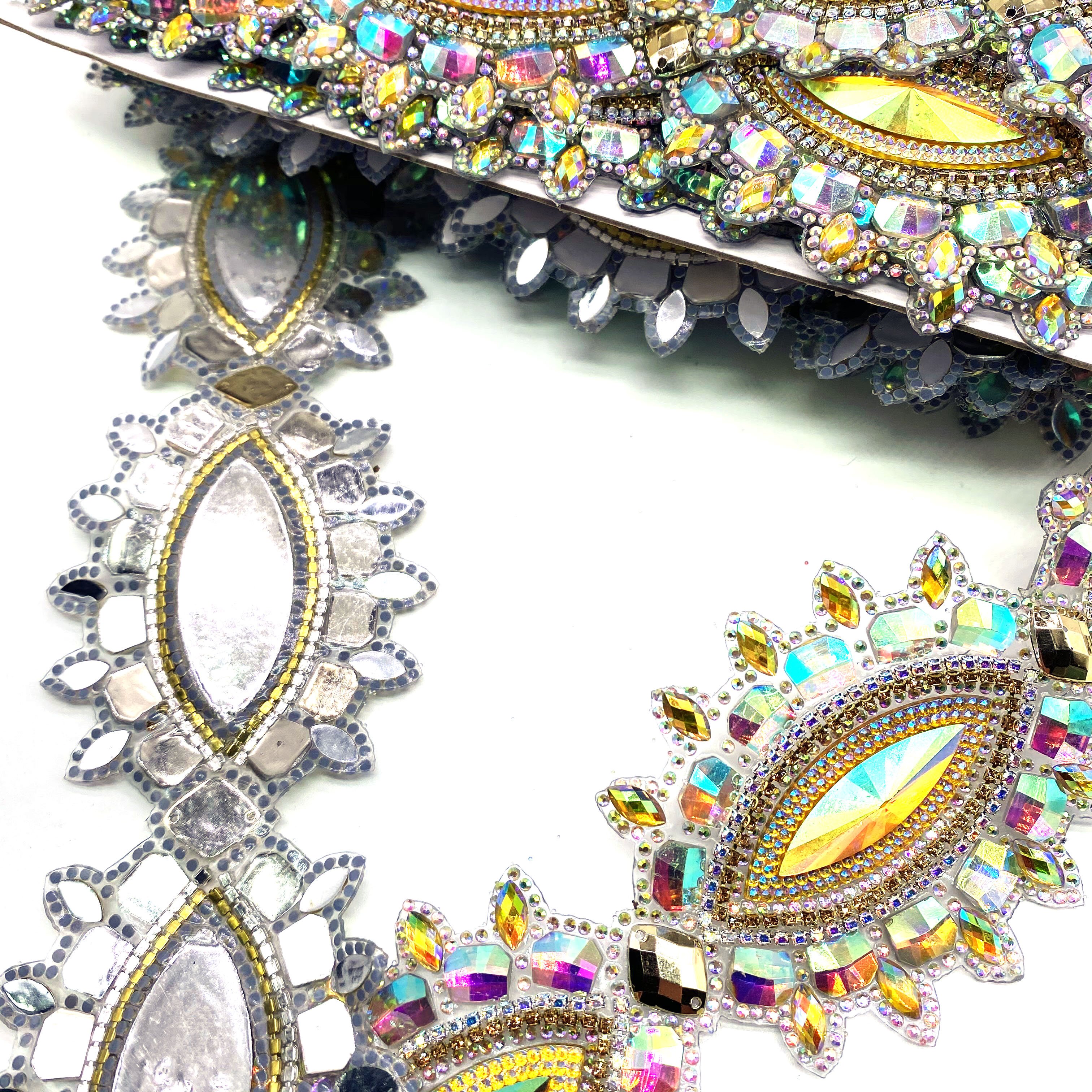 2024 Hotfix Resin Rhinestone Diamond Trims Gem Patch Resin Applique for Shoes Garments Bags Caribbean Style Carnival Decorations
