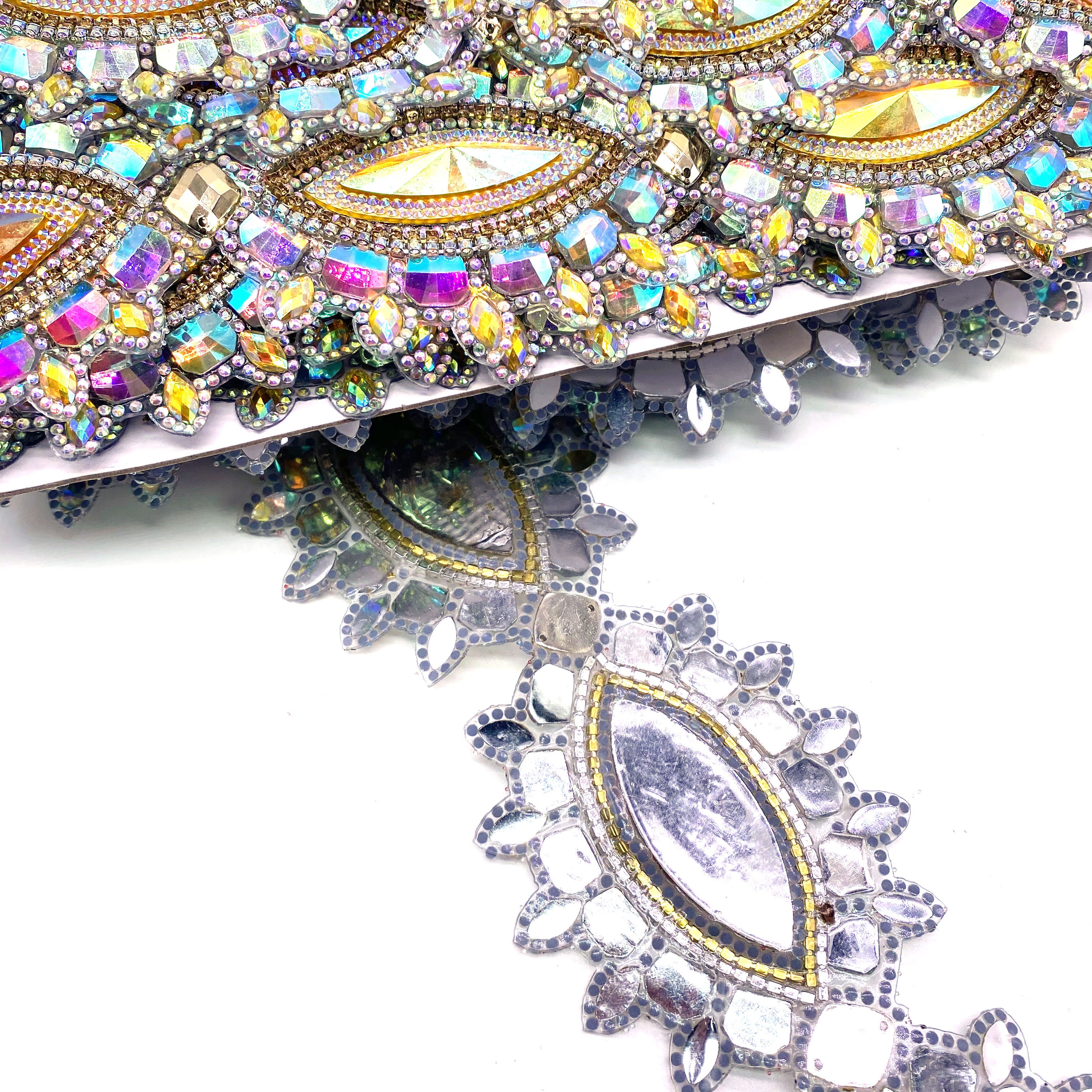 2024 Hotfix Resin Rhinestone Diamond Trims Gem Patch Resin Applique for Shoes Garments Bags Caribbean Style Carnival Decorations
