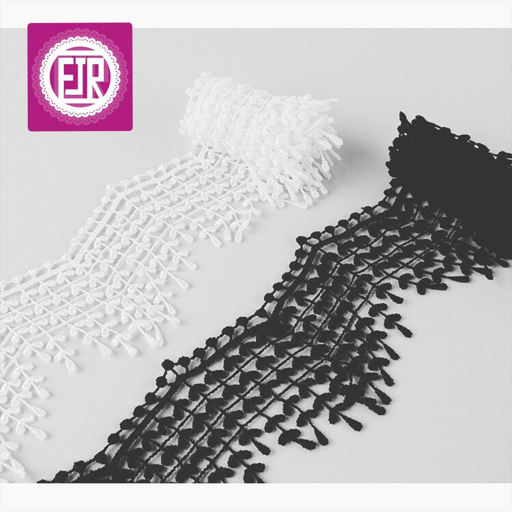5.5cm wide high quality leaves design lace trim in stock
