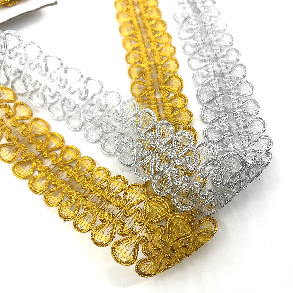 New Arrival Embroidery Webbing Mirror Sewing Lace Trim with Eyelet Lace Trim Decoration Haberdashery Border Lace Trimming Shiny