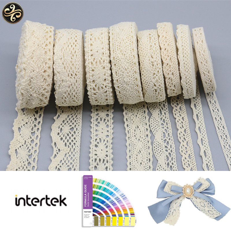 Factory Price&Free Sample White Lace Trims For Sewing Cotton Lace Ribbon For Decoration Cotton Lace Trim