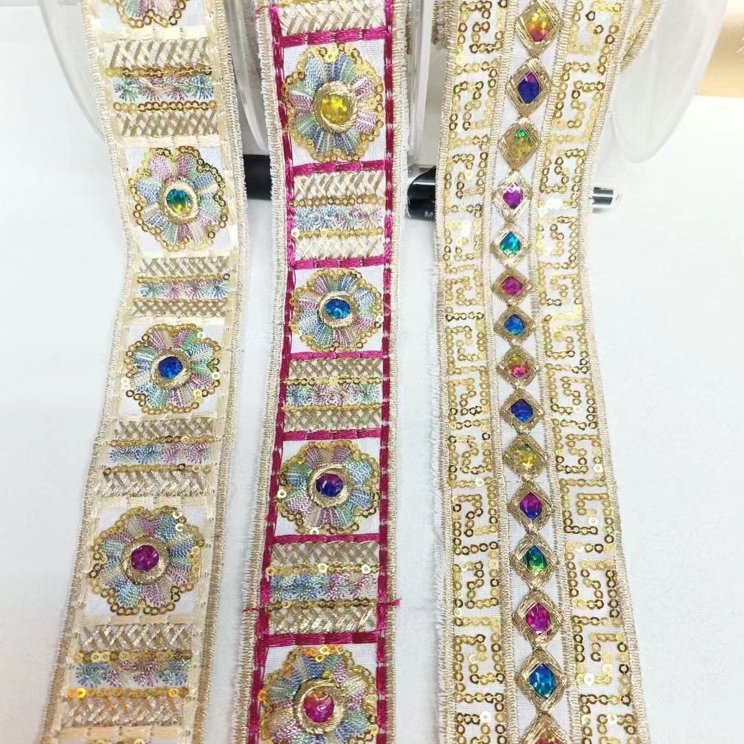 affninfty sewing accessories custom wholesale price embroidery jacquard ethnic ribbon trim