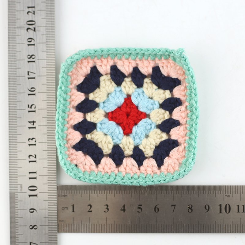 Classic handmade crochet motif trims granny square crochet pocket decoration DIY clothing accessories