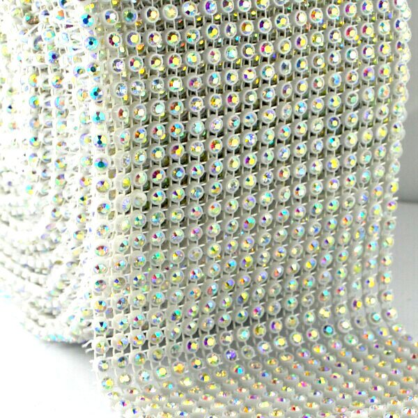 24 rows crystal rhinestone mesh ,rhinestone crystal trimming mesh for decoration