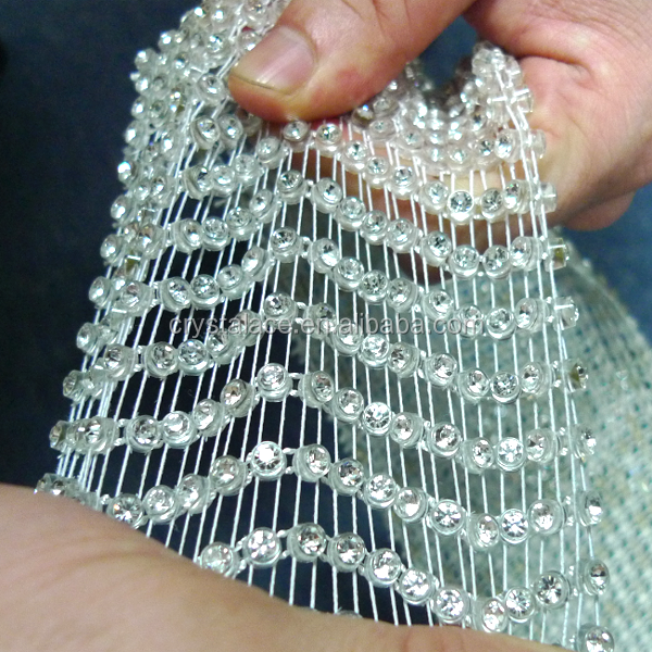 24 rows crystal rhinestone mesh ,rhinestone crystal trimming mesh for decoration