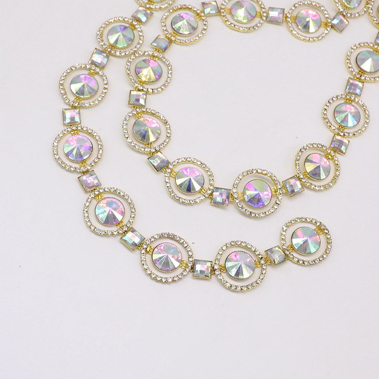 JFRC022 Factory customized carnival trim clear AB rhinestone trims and garment accessories