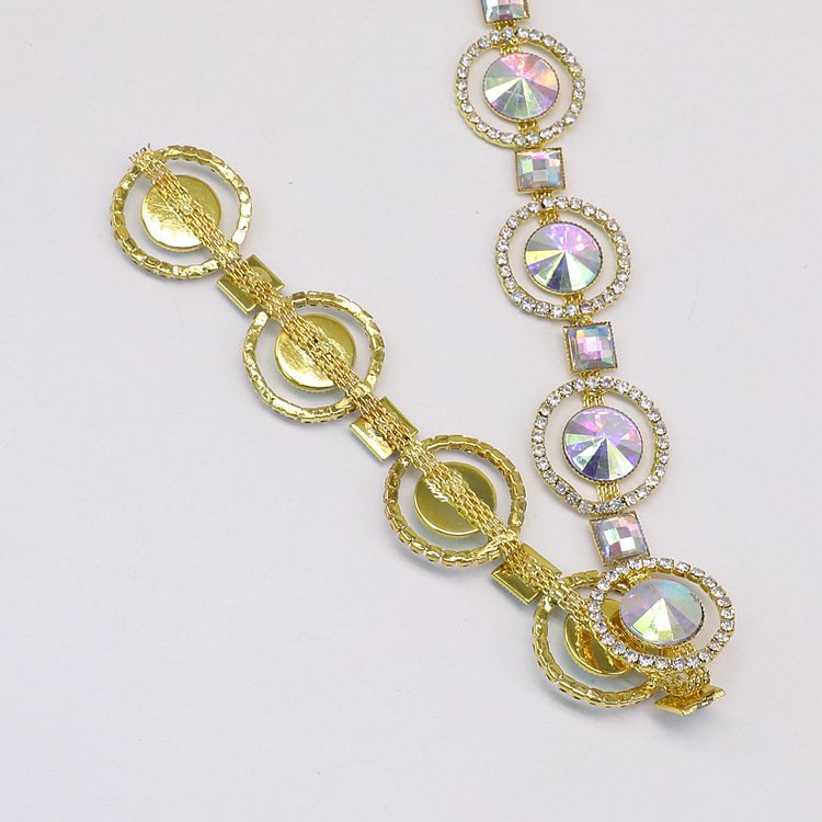 JFRC022 Factory customized carnival trim clear AB rhinestone trims and garment accessories
