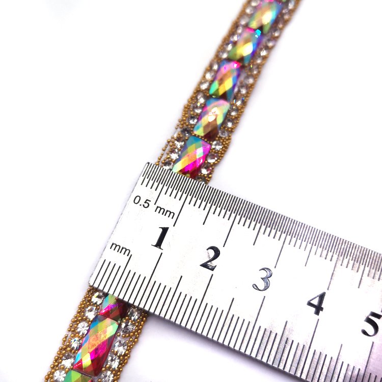 2025 Trinidad Carnival Costume Decoration Accessory Various Colors Iron Iridescence Resin Rhinestone Trimming in Stock