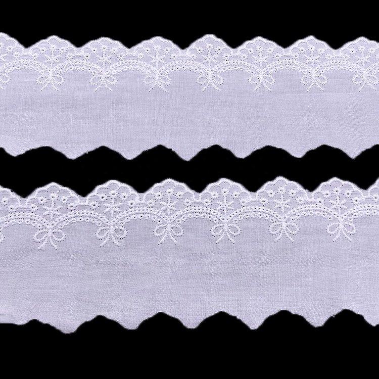 white Water Soluble Embroidery Lace Trim Cotton Lace Fabric Women Dress Border Lace Fabrics