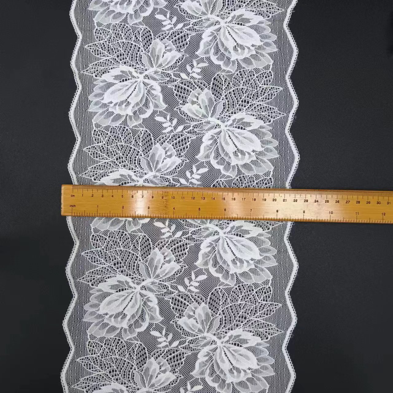 Elegant Custom Guipure Lace border Flower Voile Soft Tulle Nylon Spandex Elastic Lace Trim for Underwear Bra