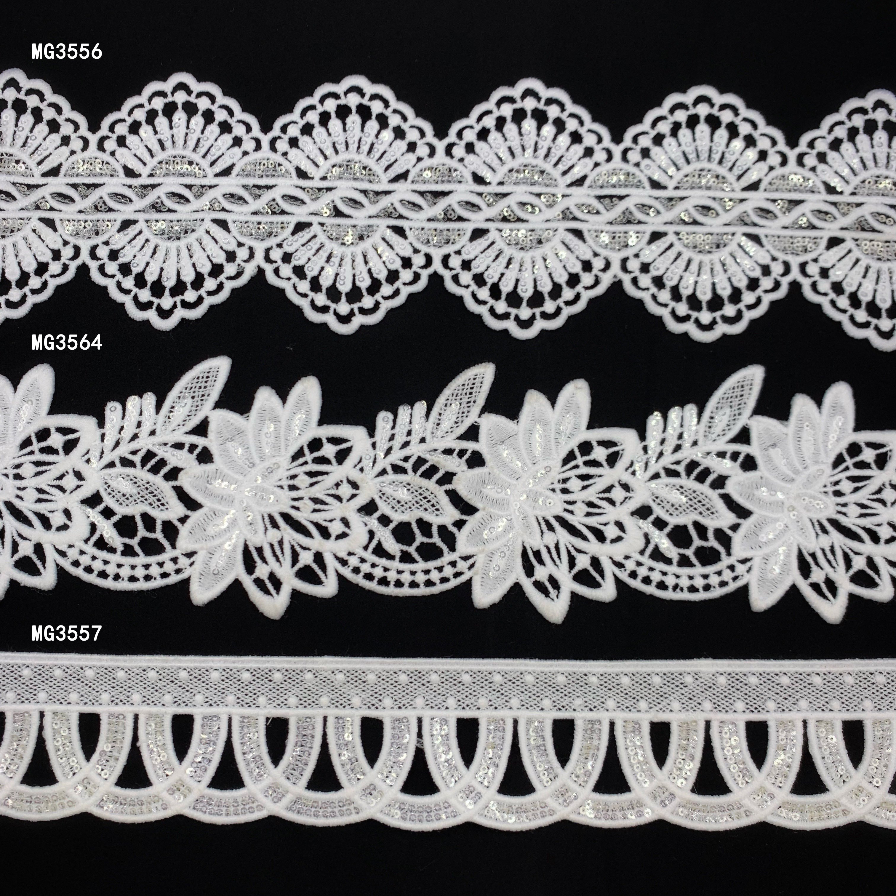 Free Samples Wholesale Shiny Dantelle Lace Fabric White Polyester Sequin Austria Lace Fabric Trim For Wedding