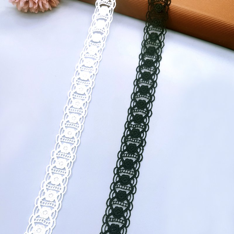 ZJ Bridal lace Supplier French Lace Narrow Stretch 6.0 CM Elastic Lace Trim