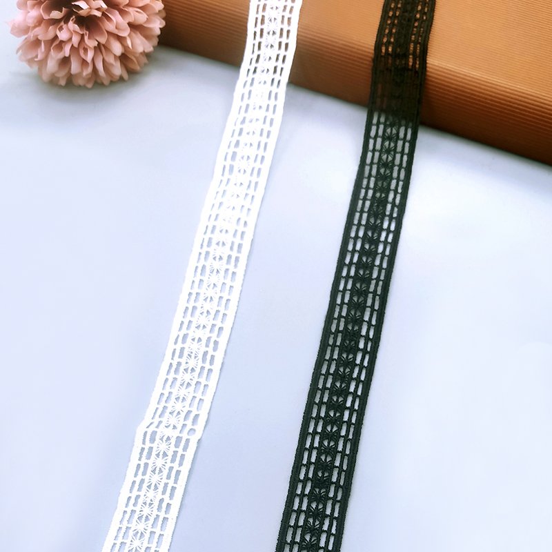 ZJ Bridal lace Supplier French Lace Narrow Stretch 6.0 CM Elastic Lace Trim