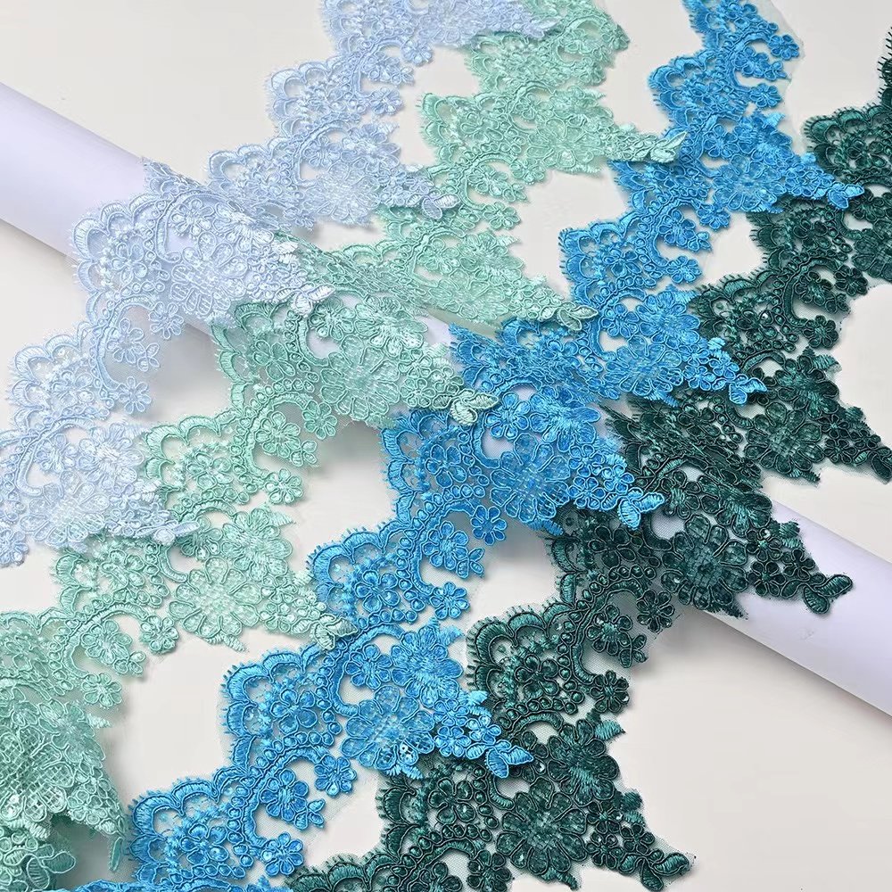 14cm White French Style Sewing Bead Lace Trim Handmade Decorative Embroidery Lace Trim