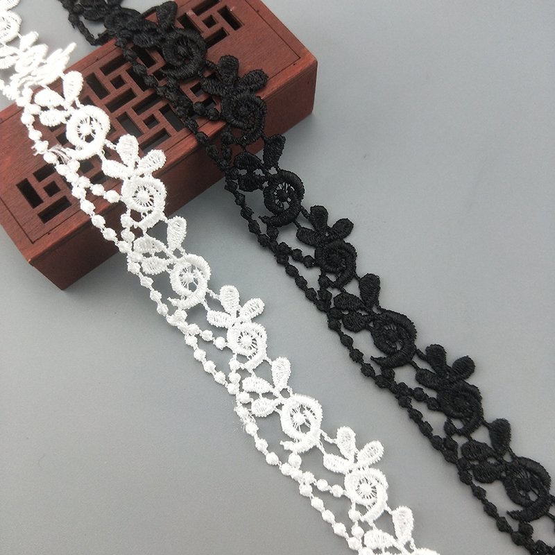 factory directly 2cm polyester sew embroidery Lace Trim flower guipure ribbon JDB11 for Wedding dress clothing DIY decoration