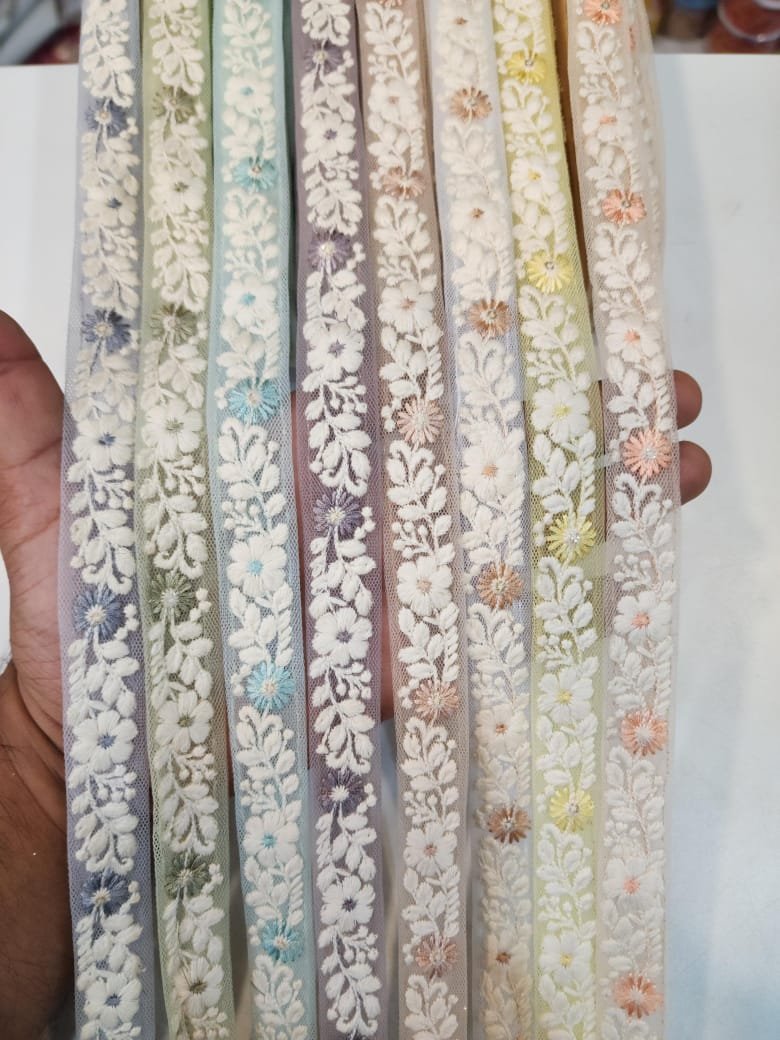 Colorful Embroidery Flower Lace Children's Pants Women's Clothing Patch Embroidery Lace trim